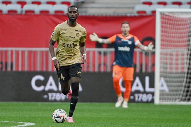 FOOTBALL : Nice vs Montpellier - ligue 1 - 23 2 25 Montpellier s defender 4 Boubakar Kiki KouyatÃ during the during the French L1 football match between Nice (OGCN) and Montpellier (MHSC) at Allianz Riviera Stadium of Nice, south France, on February 23, 2025. NICEFrance  Copyright: xfredxDIDES psnewzx