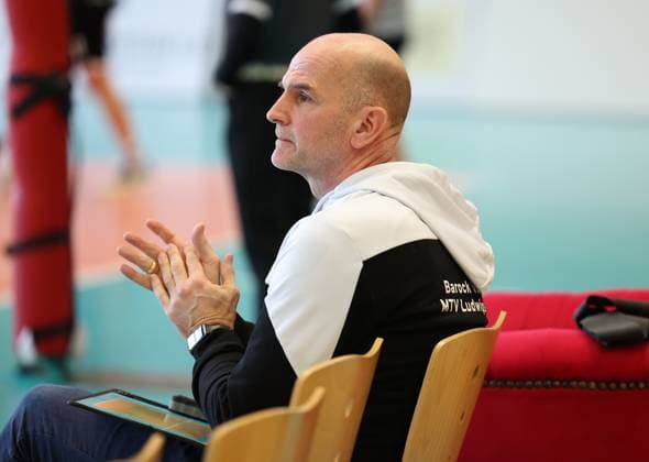 BAU 23.02.2025 Ludwigsburg Volleyball Barock Volleys Ludwigsburg vs. SSG Langen, Trainer Michael Dornheim (LB)