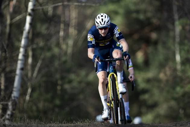 Belgian Victor Van de Putte pictured during the men s elite race at the Sluitingsprijs Oostmalle cyclocross race, Sunday 23 February 2025, in Oostmalle, the last race of the 2024-2025 cyclocross season. KRISTOFxVANxACCOM  x113112192x