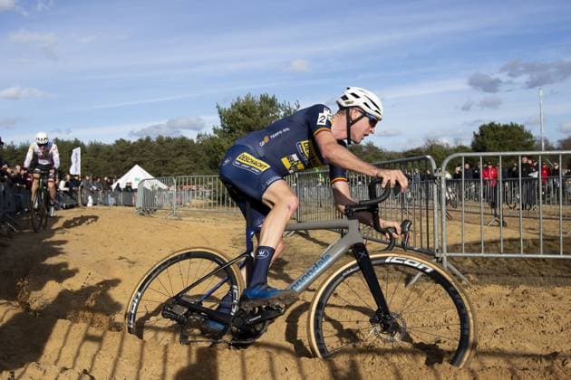 Belgian Toon Aerts pictured during the men s elite race at the Sluitingsprijs Oostmalle cyclocross race, Sunday 23 February 2025, in Oostmalle, the last race of the 2024-2025 cyclocross season. KRISTOFxVANxACCOM  x113112626x