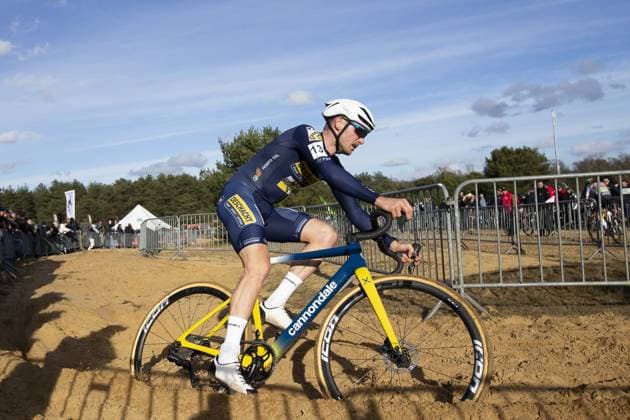 Dutch Corne Van Kessel pictured during the men s elite race at the Sluitingsprijs Oostmalle cyclocross race, Sunday 23 February 2025, in Oostmalle, the last race of the 2024-2025 cyclocross season. KRISTOFxVANxACCOM  x113112636x