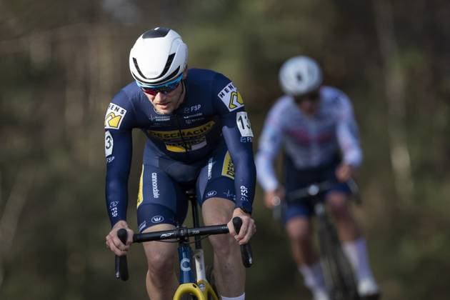 Dutch Corne Van Kessel pictured during the men s elite race at the Sluitingsprijs Oostmalle cyclocross race, Sunday 23 February 2025, in Oostmalle, the last race of the 2024-2025 cyclocross season. KRISTOFxVANxACCOM  x113114022x