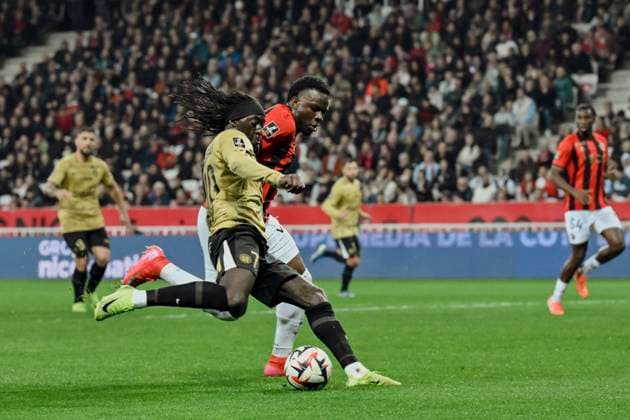 FOOTBALL : Nice vs Montpellier - ligue 1 - 23 2 25 Montpellier s forward 70 Edwing Tanguy Coulibaly during the during the French L1 football match between Nice (OGCN) and Montpellier (MHSC) at Allianz Riviera Stadium of Nice, south France, on February 23, 2025. NICEFrance  Copyright: xfredxDIDES psnewzx