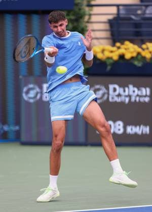 Alexei Popyrin, Dubai Duty Free Tennis Championships, Dubai, U.A.E. Tennis - Dubai Tennis Championships 2025 - ATP, Tennis Herren - Dubai Duty Free Tennis Stadium - Dubai - - United Arab Emirates - 24 February 2025. Copyright: xJuergenxHasenkopfx