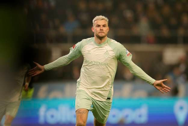 Foto : Torjubel bei Marvin Duksch (Werder), er trifft zum 0-2 für Bremen Fussball 1. Bundesliga , FC St. Pauli - SV Werder Bremen 0 - 2 am Sa. 14.12.2024