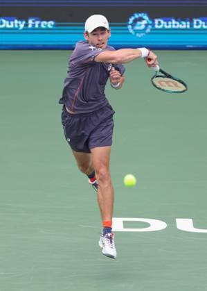 Alex De Minaur (AUS), Dubai Duty Free Tennis Championships, Dubai, U.A.E. Tennis - Dubai Tennis Championships 2025 - ATP, Tennis Herren - Dubai Duty Free Tennis Stadium - Dubai - - United Arab Emirates - 25 February 2025. Copyright: xJuergenxHasenkopfx