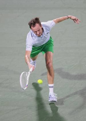 Daniil Medvedev, Dubai Duty Free Tennis Championships, Dubai, U.A.E. Tennis - Dubai Tennis Championships 2025 - ATP, Tennis Herren 500 - Dubai Duty Free Tennis Stadium - Dubai - - United Arab Emirates - 25 February 2025. Copyright: xJuergenxHasenkopfx