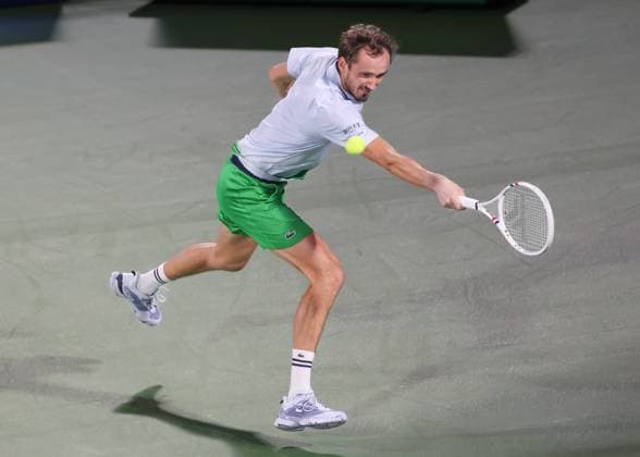 Daniil Medvedev, Dubai Duty Free Tennis Championships, Dubai, U.A.E. Tennis - Dubai Tennis Championships 2025 - ATP, Tennis Herren 500 - Dubai Duty Free Tennis Stadium - Dubai - - United Arab Emirates - 25 February 2025. Copyright: xJuergenxHasenkopfx