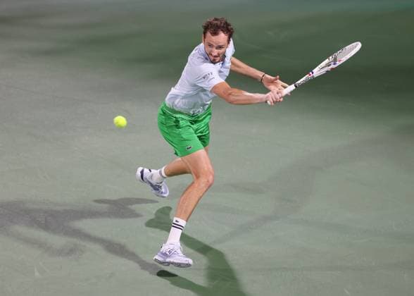 Daniil Medvedev, Dubai Duty Free Tennis Championships, Dubai, U.A.E. Tennis - Dubai Tennis Championships 2025 - ATP, Tennis Herren 500 - Dubai Duty Free Tennis Stadium - Dubai - - United Arab Emirates - 25 February 2025. Copyright: xJuergenxHasenkopfx