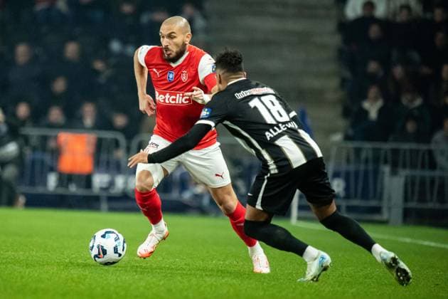 FOOTBALL : SCO Angers vs Stade de Reims - Coupe de France - Quart de Finale - 25 02 2025 Teddy Teuma (Stade de Reims) AngersFrance  Copyright: xBaptistexAutissierx