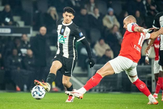 FOOTBALL : SCO Angers vs Stade de Reims - Coupe de France - Quart de Finale - 25 02 2025 Yassin Belkhdim (SCO ANGERS) AngersFrance  Copyright: xBaptistexAutissierx