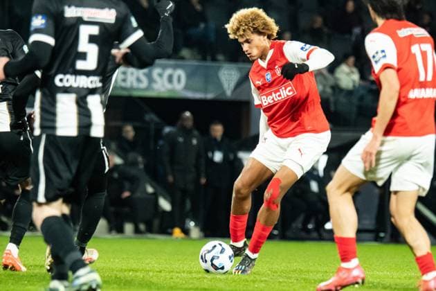 FOOTBALL : SCO Angers vs Stade de Reims - Coupe de France - Quart de Finale - 25 02 2025 John Patrick (Stade de Reims) AngersFrance  Copyright: xBaptistexAutissierx