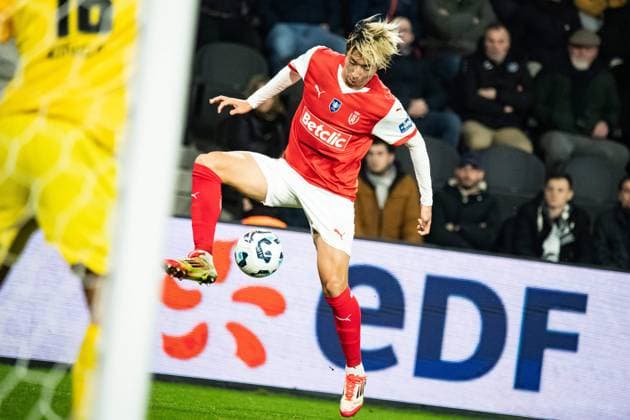 FOOTBALL : SCO Angers vs Stade de Reims - Coupe de France - Quart de Finale - 25 02 2025 Hiroki Sekine (Stade de Reims) AngersFrance  Copyright: xBaptistexAutissierx