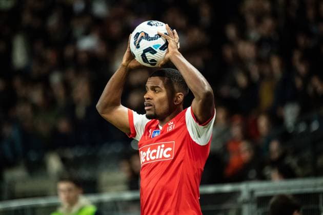 FOOTBALL : SCO Angers vs Stade de Reims - Coupe de France - Quart de Finale - 25 02 2025 Sergio Akieme (Stade de Reims) AngersFrance  Copyright: xBaptistexAutissierx