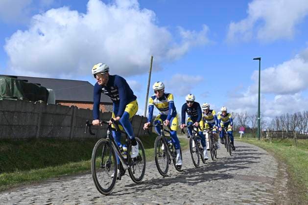 Flanders Classics opening weekend 2025 - training session 26 02 2025 GENT, BELGIUM - FEBRUARY 26 : riders of Team Flanders - Baloise 2025 at the Haaghoek pictured during a during a training session ahead of the Flanders Classics opening weekend with Omloop Het Nieuwsblad and Kuurne Brussel Kuurne on February 26, 2025 in Gent, Belgium, 26 02 2025 Gent Belgium  Copyright: xJanxDexMeuleneirx