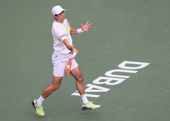 Nuno Borges (POR), Dubai Duty Free Tennis Championships, Dubai, U.A.E. Tennis - Dubai Tennis Championships 2025 - ATP, Tennis Herren 500 - Dubai Duty Free Tennis Stadium - Dubai - - United Arab Emirates - 26 February 2025. Copyright: xJuergenxHasenkopfx