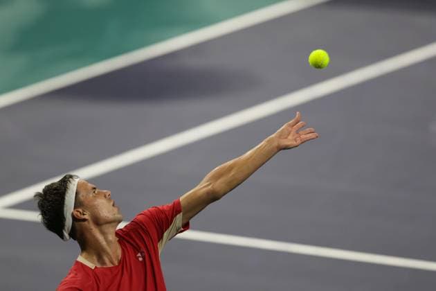 (250227) -- ACAPULCO, Feb. 27, 2025 -- Daniel Altmaier of Germany serves during the men s singles round of 16 match against Tomas Machac of the Czech Republic at the 2025 ATP, Tennis Herren Mexican Open tennis tournament in Acapulco, Mexico, Feb. 26, 2025. (Photo by Xinhua) (SP)MEXICO-ACAPULCO-TENNIS-ATP-MEXICAN OPEN-MEN S SINGLES FranciscoxCanedo 