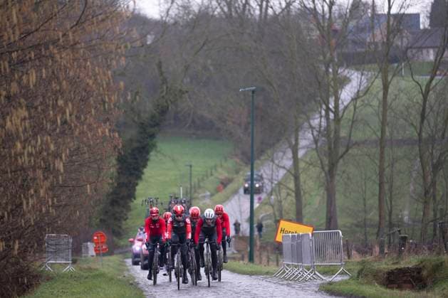 Flanders Classics opening weekend 2025 - training session 27 02 2025 GENT, BELGIUM - FEBRUARY 27 : riders of Lotto pictured during a training session ahead of the Flanders Classics opening weekend with Omloop Het Nieuwsblad and Kuurne Brussel Kuurne on February 27, 2025 in Gent, Belgium, 27 02 2025 Gent Belgium  Copyright: xJanxDexMeuleneirx