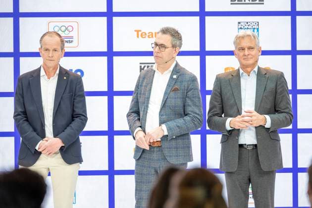 Rabobank new sponsor pressconference UTRECHT, NETHERLANDS - FEBRUARY 27 : Richard Plugge, Stefaan Decraene CEO of Rabobank during the Rabobank new sponsorship presentation pictured on February 27, 2025 in Utrecht, Netherlands, 27-02-25 Utrecht Netherlands  Copyright: xXavierxPironx
