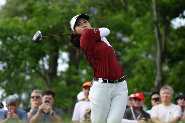 HSBC Women s World Championship, WM, Weltmeisterschaft 2025 Jeeno Thitikul of Thailand is in action during round one of the HSBC Women s World Championship 2025 at Sentosa Golf Club in Singapore, on February 27, 2025. Singapore Singapore  Copyright: xSuhaimixAbdullahx originalFilename:abdullah-notitle250227_npbQT.jpg