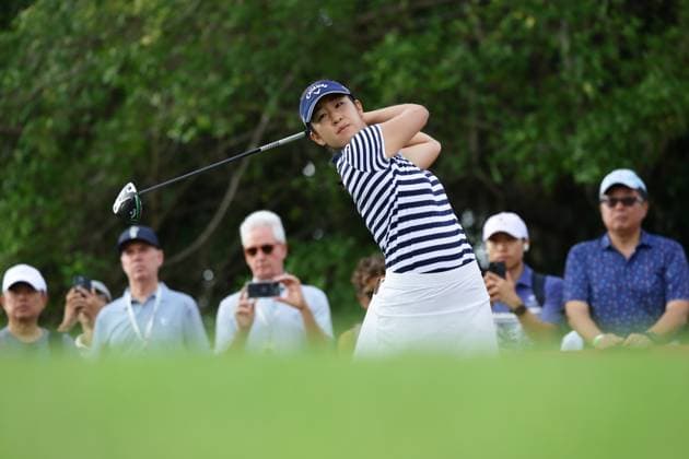HSBC Women s World Championship, WM, Weltmeisterschaft 2025 Andrea Lee of the United States competes during round one of the HSBC Women s World Championship 2025 at Sentosa Golf Club in Singapore, on February 27, 2025. Singapore Singapore  Copyright: xSuhaimixAbdullahx originalFilename:abdullah-notitle250227_npuXM.jpg
