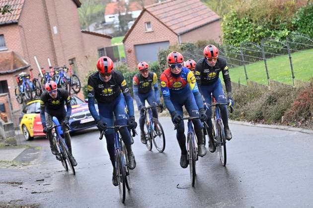 Flanders Classics opening weekend 2025 - training session 27 02 2025 GENT, BELGIUM - FEBRUARY 27 : riders of Lidl - Trek pictured during a training session ahead of the Flanders Classics opening weekend with Omloop Het Nieuwsblad and Kuurne Brussel Kuurne on February 27, 2025 in Gent, Belgium, 27 02 2025 Gent Belgium  Copyright: xJanxDexMeuleneirx