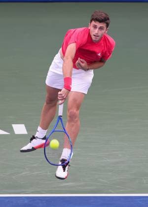 Luca Nardi (ITA), Dubai Duty Free Tennis Championships, Dubai, U.A.E. Tennis - Dubai Tennis Championships 2025 - ATP, Tennis Herren 500 - Dubai Duty Free Tennis Stadium - Dubai - - United Arab Emirates - 27 February 2025. Copyright: xJuergenxHasenkopfx