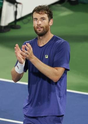 Quentin Halys applaudiert den Fans nach seinem Sieg,Applaus, Dubai Duty Free Tennis Championships, Dubai, U.A.E. Copyright: xJuergenxHasenkopfx