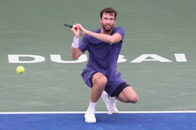 Quentin Halys, Dubai Duty Free Tennis Championships, Dubai, U.A.E. Tennis - Dubai Tennis Championships 2025 - ATP, Tennis Herren 500 - Dubai Duty Free Tennis Stadium - Dubai - - United Arab Emirates - 27 February 2025. Copyright: xJuergenxHasenkopfx