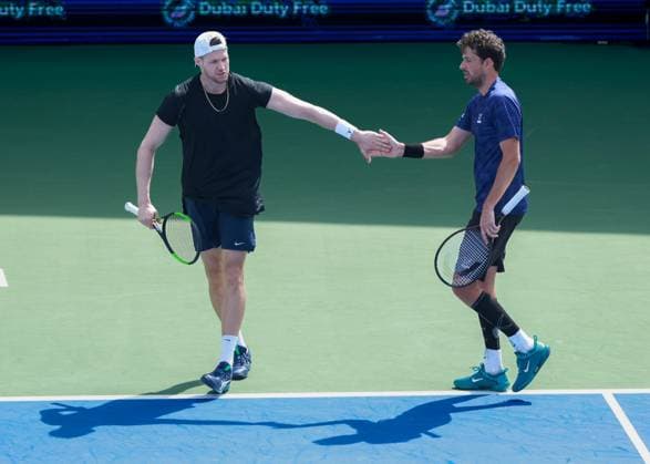 Robin Haase und Hendrik Jebens (Kappe), Herren Doppel, Men s Doubles, Dubai Duty Free Tennis Championships, Dubai, U.A.E. Copyright: xJuergenxHasenkopfx