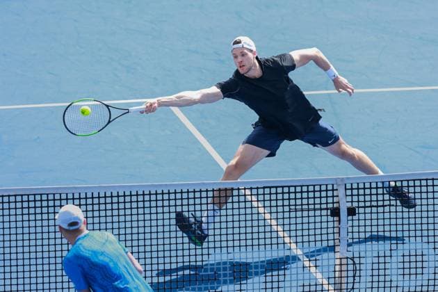 Robin Haase und Hendrik Jebens, Herren Doppel, Men s Doubles, Dubai Duty Free Tennis Championships, Dubai, U.A.E. Tennis - Dubai Tennis Championships 2025 - ATP, Tennis Herren 500 - Dubai Duty Free Tennis Stadium - Dubai - - United Arab Emirates - 28 February 2025. Copyright: xJuergenxHasenkopfx