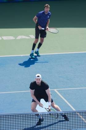 Robin Haase und Hendrik Jebens, Herren Doppel, Men s Doubles, Dubai Duty Free Tennis Championships, Dubai, U.A.E. Tennis - Dubai Tennis Championships 2025 - ATP, Tennis Herren 500 - Dubai Duty Free Tennis Stadium - Dubai - - United Arab Emirates - 28 February 2025. Copyright: xJuergenxHasenkopfx