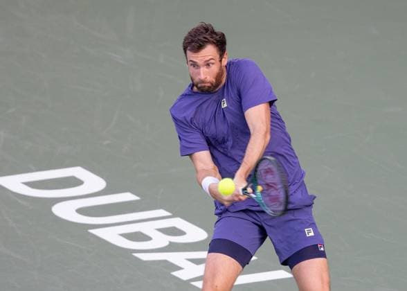 Quentin Halys, Dubai Duty Free Tennis Championships, Dubai, U.A.E. Tennis - Dubai Tennis Championships 2025 - ATP, Tennis Herren 500 - Dubai Duty Free Tennis Stadium - Dubai - - United Arab Emirates - 28 February 2025. Copyright: xJuergenxHasenkopfx