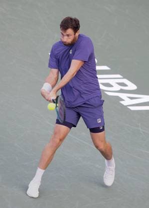 Quentin Halys, Dubai Duty Free Tennis Championships, Dubai, U.A.E. Tennis - Dubai Tennis Championships 2025 - ATP, Tennis Herren 500 - Dubai Duty Free Tennis Stadium - Dubai - - United Arab Emirates - 28 February 2025. Copyright: xJuergenxHasenkopfx
