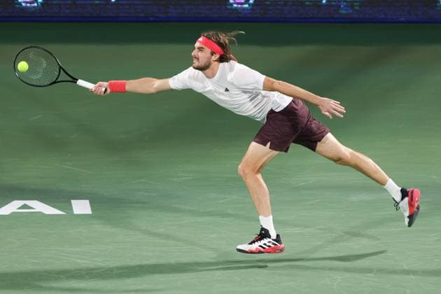 Stefanos Tsitsipas, Dubai Duty Free Tennis Championships, Dubai, U.A.E. Tennis - Dubai Tennis Championships 2025 - ATP, Tennis Herren 500 - Dubai Duty Free Tennis Stadium - Dubai - - United Arab Emirates - 28 February 2025. Copyright: xJuergenxHasenkopfx