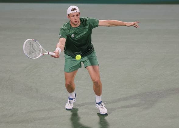Tallon Griekspoor, Dubai Duty Free Tennis Championships, Dubai, U.A.E. Tennis - Dubai Tennis Championships 2025 - ATP, Tennis Herren 500 - Dubai Duty Free Tennis Stadium - Dubai - - United Arab Emirates - 28 February 2025. Copyright: xJuergenxHasenkopfx