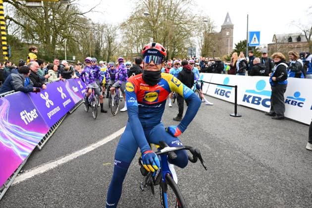 Omloop Het Nieuwsblad 2025 Cycling Race Ninove, Belgium - March 01 : Stuyven Jasper (BEL) of Lidl - Trek at the start during the Men Elite UCI World Tour 80th Flanders Classics Omloop Het Nieuwsblad cycling race of 197 kms with start in Ghent and finish in Ninove on March 1, 2025 in Ninove, Belgium, 1 03 2025 ( Motordriver Kenny Verfaillie - Ninove Belgium  Copyright: xVincentxKalutx