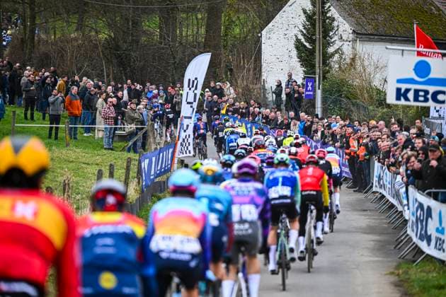 Omloop Het Nieuwsblad 2025 Cycling Race Ninove, Belgium - March 01 : Illustration picture during the Men Elite UCI World Tour 80th Flanders Classics Omloop Het Nieuwsblad cycling race of 197 kms with start in Ghent and finish in Ninove on March 1, 2025 in Ninove, Belgium, 1 03 2025 ( Motordriver Kenny Verfaillie - Ninove Belgium  Copyright: xVincentxKalutx