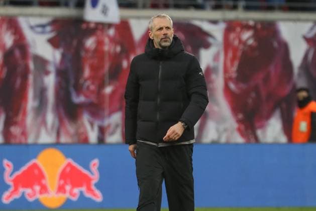 01.03.2025, xgox, Fussball 1.Bundesliga, RB Leipzig - 1.FSV Mainz 05 emspor, v.l. Marco Rose (Leipzig, Trainer) enttaeuscht, schaut enttaeuscht, niedergeschlagen, disappointed (DFL DFB REGULATIONS PROHIBIT ANY USE OF PHOTOGRAPHS as IMAGE SEQUENCES and or QUASI-VIDEO) Leipzig