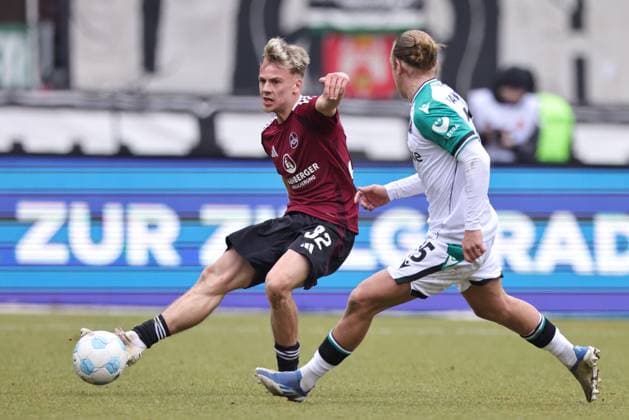 Tim Janisch, FCN, im Rückrundenspiel der Saison 2024 2025 zwischen dem 1. FC Nürnberg und Hannover 96 (1:2) in Nürnberg; 01 03 2025 -