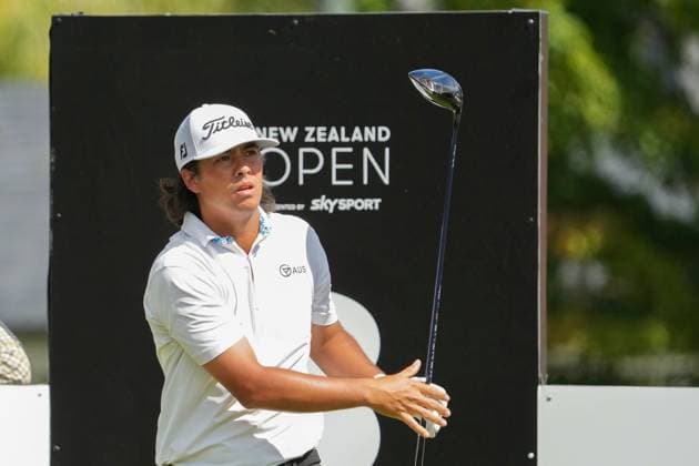 GOLF NEW ZEALAND OPEN, Australia?s Jack Thompson during the fourth round of the New Zealand Open at Millbrook Resort in Queenstown, New Zealand, Sunday, March 2, 2025. ( NO ARCHIVING, EDITORIAL USE ONLY, NO USE IN BOOKS WITHOUT CONSENT QUEENSTOWN NEW ZEALAND  Copyright: xMichaelxThomasx 20250302154089224833