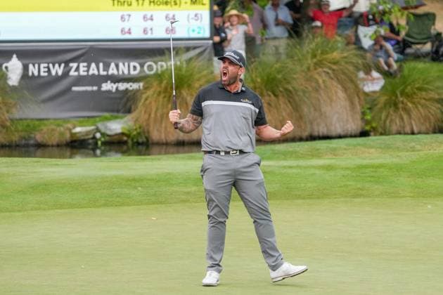 GOLF NEW ZEALAND OPEN, Australia?s Ryan Peake wins the title during the final round of the New Zealand Open at Millbrook Resort in Queenstown, New Zealand, Sunday, March 2, 2025. ( NO ARCHIVING, EDITORIAL USE ONLY, NO USE IN BOOKS WITHOUT CONSENT QUEENSTOWN NEW ZEALAND  Copyright: xMichaelxThomasx 20250302124578633982