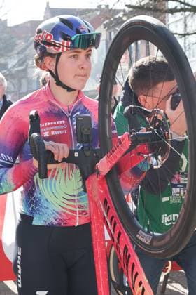 Fenix Omloop van het Hageland AARSCHOT TIELT - WINGE, Belgium 02 03 2025 Zoë Backstedt, Canyon Sram pictured during the Fenix Omloop van het Hageland on 02 March 2025 ( Picture by Gianni Barbieux Photo News ).  Copyright: xGiannixBarbieuxx