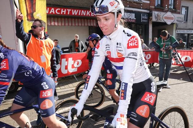Fenix Omloop van het Hageland AARSCHOT TIELT - WINGE, Belgium 02 03 2025 Pfeiffer Georgi, Team Picnic postnl pictured during the Fenix Omloop van het Hageland on 02 March 2025 ( Picture by Gianni Barbieux Photo News ).  Copyright: xGiannixBarbieuxx
