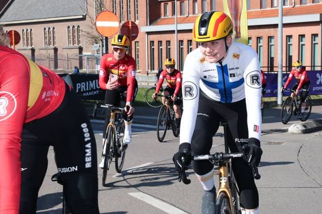 Fenix Omloop van het Hageland AARSCHOT TIELT - WINGE, Belgium 02 03 2025 Anniina Ahtosalo, Uno-X Mobility pictured during the Fenix Omloop van het Hageland on 02 March 2025 ( Picture by Gianni Barbieux Photo News ).  Copyright: xGiannixBarbieuxx