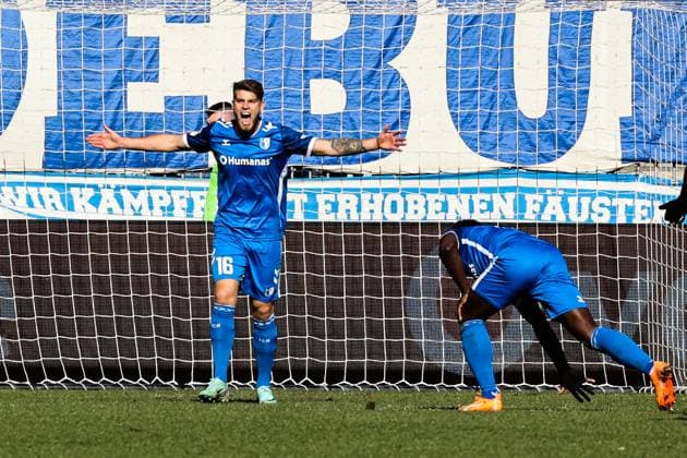 Marcus Mathisen (1. FC Magdeburg,16) - 2. Fußball Bundesliga Saison 2024-2025 1. FC Magdeburg vs. SV Darmstadt 98 in der Avnet Arena in Magdeburg - Aktion,Fußball,Mann,Männer,Deutschland,02.03.2025