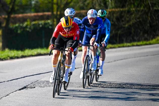 Kuurne - Brussel - Kuurne 2025 cycling race KUURNE, BELGIUM - MARCH 02 : Wellens Tim (BEL) of UAE Team Emirates - XRG and Askey Lewis (GBR) of Groupama - FDJ in action during the Men Elite UCI 1.Pro 77th Kuurne - Brussel - Kuurne cycling race of 203 kms with start in Kortrijk and finish in Kuurne on March 02, 2025 in Kuurne, Belgium, 02 03 2025 ( Motordriver Kenny Verfaillie & Kuurne Belgium  Copyright: xTomasxSiskx