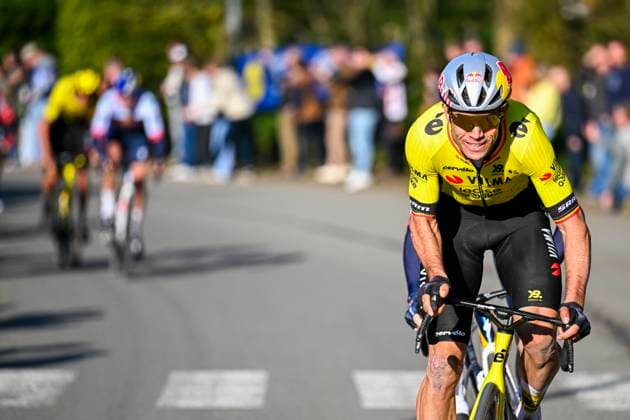 Kuurne - Brussel - Kuurne 2025 cycling race KUURNE, BELGIUM - MARCH 02 : Van Aert Wout (BEL) of Team Visma - Lease a Bike in action during the Men Elite UCI 1.Pro 77th Kuurne - Brussel - Kuurne cycling race of 203 kms with start in Kortrijk and finish in Kuurne on March 02, 2025 in Kuurne, Belgium, 02 03 2025 ( Motordriver Kenny Verfaillie & Kuurne Belgium  Copyright: xTomasxSiskx