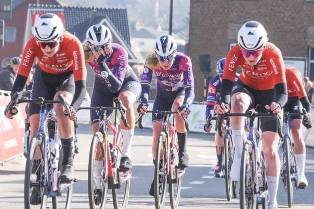 Fenix Omloop van het Hageland AARSCHOT TIELT - WINGE, Belgium 02 03 2025 Puck Pieterse, Fenix-Deceuninck pictured during the Fenix Omloop van het Hageland on 02 March 2025 ( Picture by Gianni Barbieux Photo News ).  Copyright: xGiannixBarbieuxx