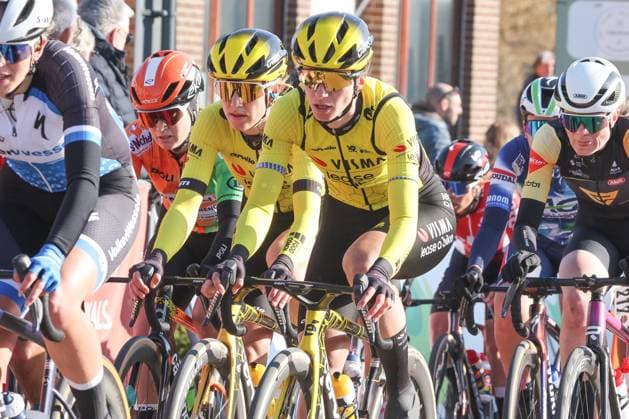 Fenix Omloop van het Hageland AARSCHOT TIELT - WINGE, Belgium 02 03 2025 Visma Lease a bike pictured during the Fenix Omloop van het Hageland on 02 March 2025 ( Picture by Gianni Barbieux Photo News ).  Copyright: xGiannixBarbieuxx